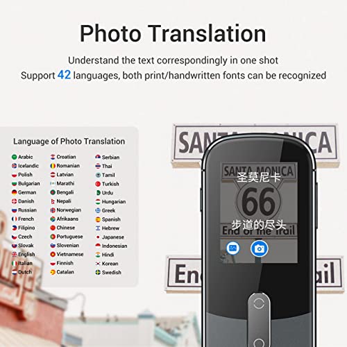 Wooask Language Tranlator Device Real-time Two Way Vocie Translation in 138 Languages for Learning Travel Business