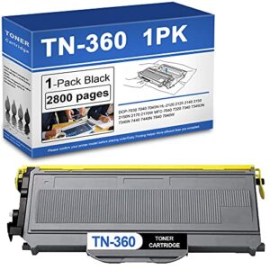 lkkj 1 pack tn360 black high yield toner cartridge compatible tn-360 toner cartridge replacement for brother dcp-7030 hl-2120 2140 2170w 2430n mfc-7340 7840w printer toner.