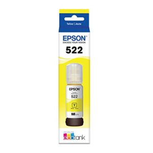 epson t522 ecotank ink ultra-high capacity bottle yellow (t522420-s) for select epson ecotank printers