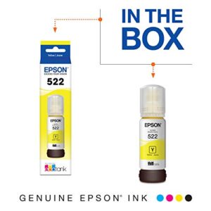 EPSON T522 EcoTank Ink Ultra-high Capacity Bottle Yellow (T522420-S) for Select Epson EcoTank Printers