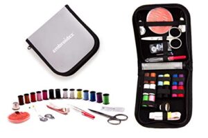 embroidex sewing kit for home, travel & emergencies – filled with quality notions scissor & thread – great gift