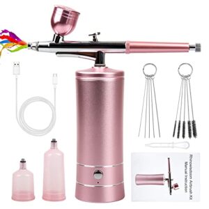 airbrush-kit rechargeable cordless airbrush compressor – auto handheld airbrush gun, airbrush set portable wireless air brush for barber, nail art, cake decor, makeup, model painting