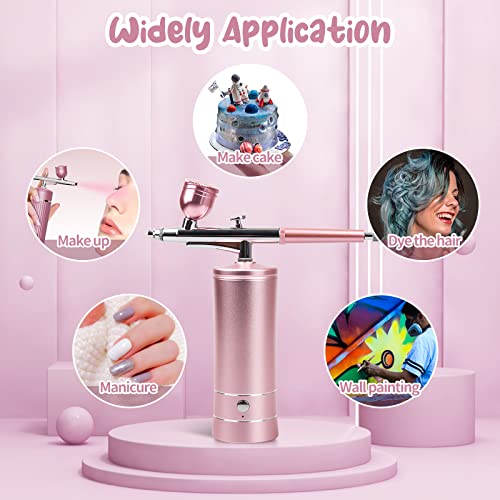 Airbrush-Kit Rechargeable Cordless Airbrush Compressor - Auto Handheld Airbrush Gun, Airbrush Set Portable Wireless Air Brush for Barber, Nail Art, Cake Decor, Makeup, Model Painting