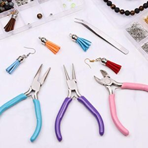 Jewelry Pliers, Shynek 3pcs Jewelry Making Pliers Tools with Needle Nose Pliers/Chain Nose Pliers, Round Nose Pliers and Wire Cutter for Jewelry Repair, Wire Wrapping, Crafts, Jewelry Making Supplies