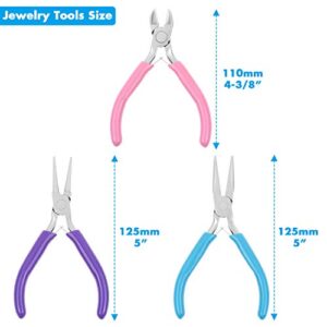 Jewelry Pliers, Shynek 3pcs Jewelry Making Pliers Tools with Needle Nose Pliers/Chain Nose Pliers, Round Nose Pliers and Wire Cutter for Jewelry Repair, Wire Wrapping, Crafts, Jewelry Making Supplies