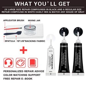 Black Leather Repair Kit for Furniture, Car Seats, Sofa, Jacket and Purse. PU Leather Leather Repair Paint Gel. Repair Tears & Burn Holes. Provide Color Matching Guide & Super Easy Instructions