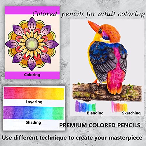 KALOUR Premium Colored Pencils,Set of 120 Colors,Artists Soft Core with Vibrant Color,Ideal for Drawing Sketching Shading,Coloring Pencils for Adults Beginners kids