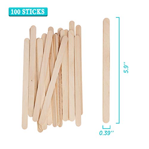 100pcs 8oz Graduated Clear Plastic Measuring Cups with 100pcs Wooden Stirring Sticks for Mixing Paint, Pigments, Epoxy Resins, Resins