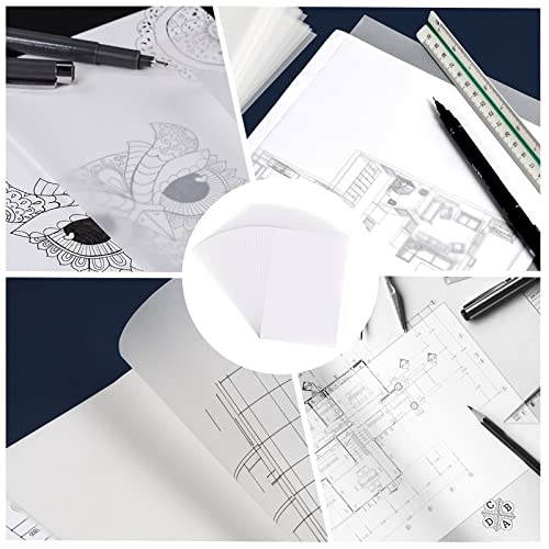 100 Sheets Tracing Paper, 8.5 x 11 inches Artists Tracing Paper Pad White Trace Paper Translucent Clear Tracing Sheets for Sketching Tracing Drawing Animation