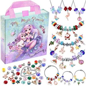 bdbkywy charm bracelet making kit, teen girl gifts jewelry making kit, unicorn/mermaid girl toys art supplies crafts for girls age 8-12