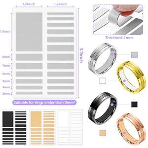 100 Pcs Ring Size Adjuster with Ring Size Measuring Tool for Loose Rings, Plug-in Invisible Ring Spiral Silicone Tightener EVA Foam Ring Size Adjuster Set with Polishing Cloth Fit Any Rings Sizes.