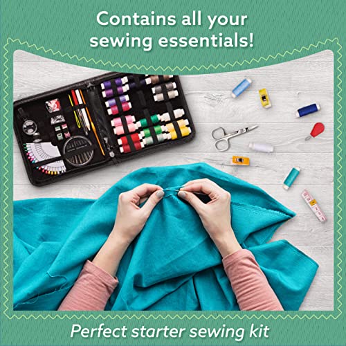 ﻿﻿ARTIKA Sewing Kit for Adults and Kids - Small Beginner Set w/ Multicolor Thread, Needles, Scissors, Thimble & Clips - Emergency Repair and Travel Kits - Sewing Accessories and Supplies