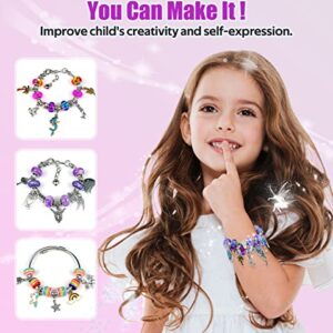 Charm Bracelet Making Kit, Gionlion 150 Pcs Jewelry Making Supplies Including European Beads Charm Pendants Snake Chains, Unicorn Gifts Set for Teen Girls Arts and Crafts for Kids Ages 5 6 7 8 9 10-12