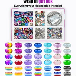 Charm Bracelet Making Kit, Gionlion 150 Pcs Jewelry Making Supplies Including European Beads Charm Pendants Snake Chains, Unicorn Gifts Set for Teen Girls Arts and Crafts for Kids Ages 5 6 7 8 9 10-12