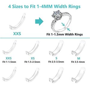 Invisible Ring Size Adjuster for Loose Rings Ring Adjuster Sizer Fit Thin Rings with Jewelry Polishing Cloth