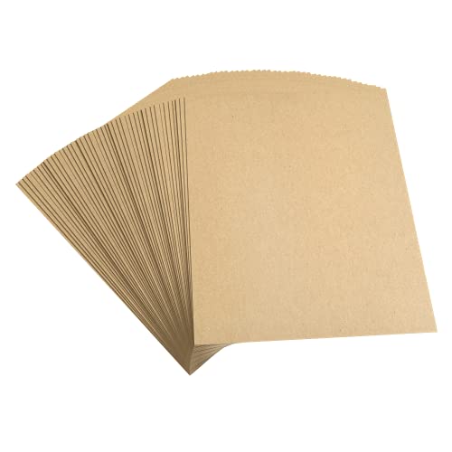 Chipboard Sheets 8.5" x 11" - 100 Sheets of 22 Point Chip Board for Crafts - This Kraft Board is a Great Alternative to MDF Board and Cardboard Sheets