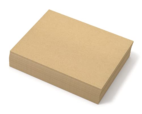 Chipboard Sheets 8.5" x 11" - 100 Sheets of 22 Point Chip Board for Crafts - This Kraft Board is a Great Alternative to MDF Board and Cardboard Sheets