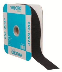 velcro brand one-wrap double sided roll | 45 ft x 1-1/2 in | cut to length straps heavy duty | bundling ties fasten to themselves for secure hold, black (91881)