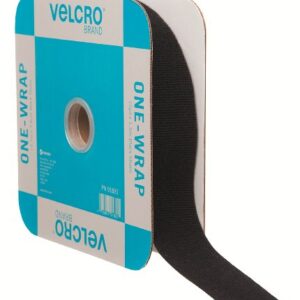 VELCRO Brand ONE-WRAP Double Sided Roll | 45 Ft x 1-1/2 In | Cut to Length Straps Heavy Duty | Bundling Ties Fasten to Themselves for Secure Hold, Black (91881)