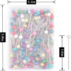 Sewing Pins, 600 PCS Straight Pins 1.6 in Pearlized Ball Head Pins, Sewing Pins for Fabric DIY Sewing Pins Crafts