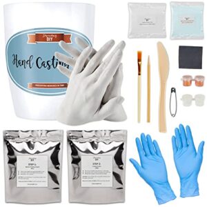 discovering diy hand casting kit – craft supplies for plaster mold w/molding powder, gloves, paint & tools – valentines day gifts for women, men and anniversary – couple gifts for adults