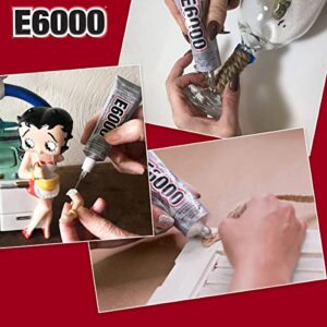 E6000 1-Ounce Tube with Precision Tips Industrial Strength Adhesive for Crafting and Pixiss Wooden Art Dotting Stylus Pens 5 pcs Set - Rhinestone Applicator Kit