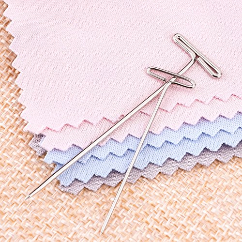 Blulu Steel T-pins for Blocking Knitting, Modelling and Crafts 150 Pieces (2 Inch, 1-1/2 Inch)