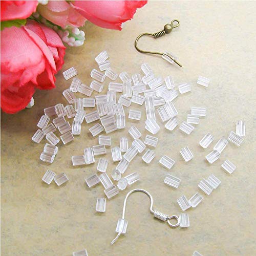 Silicone Earring Backs, 200PCS Soft Earring Stoppers, Clear Earring Backing Replacement for Stud Post Fishhook Earrings, Hypoallergenic