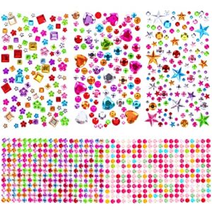 880pcs Gem Stickers Rhinestones for Crafts - Self Adhesive Jewels Stickers, Acrylic Gems DIY Craft Decorative Diamond Stickers, Small Stickers for Kids