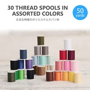 LEONIS 30 Color Set of Handy Polyester Sewing Threads 50 Yards/45 m Each[ 93011 ]