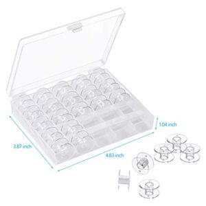 25 Pcs bobbins for Sewing Machine- Eoehro, Sa156 Bobbins, Bobbins Class 15, Sewing Accessories, Plastic Bobbin with Case(1 box)