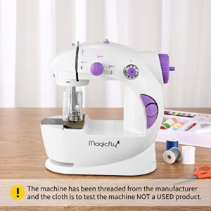 Magicfly Mini Sewing Machine for Beginner, Dual Speed Portable Sewing Machine Machine with Extension Table, Light, Sewing Kit for Household, Travel