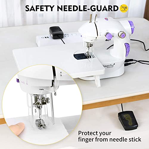 Magicfly Mini Sewing Machine for Beginner, Dual Speed Portable Sewing Machine Machine with Extension Table, Light, Sewing Kit for Household, Travel