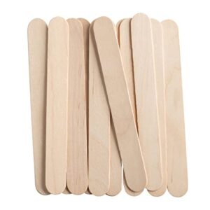 [100 count] jumbo 6 inch wooden multi-purpose popsicle sticks ,craft, ices, ice cream, wax, waxing, tongue depressor wood sticks