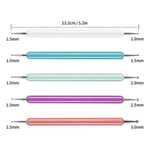 5 Pcs Pattern Tracing Stylus, Ball Embossing Stylus for Transfer Paper, Tracing Tools for Drawing, Embossing Tools for Paper, Art Dotting Tools for Nail Art, Ball Tip Clay Tools Sculpting Stylus