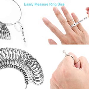 Ring Sizer Measuring Tool, 27 PCS Premium Ring Measurement Tool, US Ring Size 0-13 with Half Size, 1 PCS Finger Ring Sizing Measure Gauge, by UUBAAR