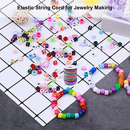 1mm Stretchy Bracelet String, Sturdy Rainbow Elastic String Elastic Cord for Jewelry Making, Necklaces, Beading and Crafts