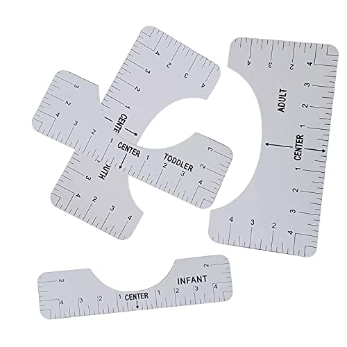 T Shirt Alignment Tool , Acrylic T-Shirt Ruler Guide to Center Designs for Vinyl and HTV Alignment Tool (Style B- 4PCS)