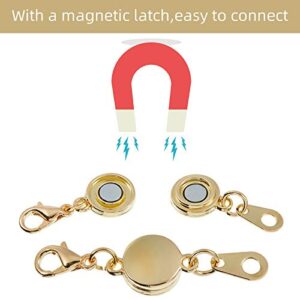 12 Pieces Locking Magnetic Jewelry Clasp Round Necklace Clasp Closures Bracelet Extender for Jewelry Making (Gold, Silver)