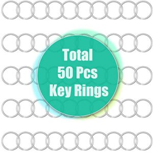 sprookber 100pcs Metal Lobster Claw Clasp with Key Ring, Keychain Rings for Crafts, Key Jewelry DIY Crafts, Lanyard Clips snap Hook, Swivel Clasps Clip (Claw Clasp 50pcs+Key Ring 50pcs)