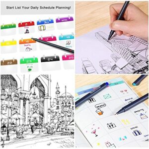 24 Fineliner Color Pens, Taotree Fine Line Colored Sketch Writing Drawing Pens for Journaling Planner Note Taking Adult Coloring Books, Porous Fine Point Markers, School Office Teacher Art Supplies