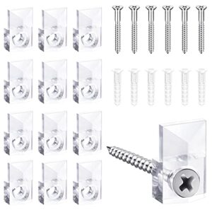 bagteck 22 sets of mirror holder clips kit，crystal clear plastic mirror clip, mirror holder clips glass retainer clips kit，mirror hanging kit with screws and fixed mirror box door