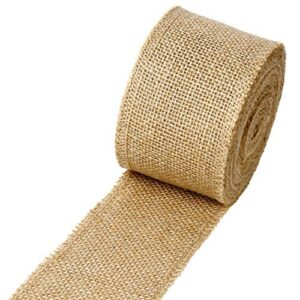 LaRibbons 3" Wide Burlap Fabric Craft Ribbon 10 Yards, 01 Tan