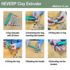 HEVERP Stainless Steel Clay Extruder Sugar Paste Extruder Cake Fondant Decorating Tool Set