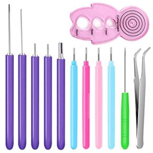 12 pack paper quilling tools slotted kit, different sizes rolling curling quilling needle pen curling coach paper cardmaking project tools set