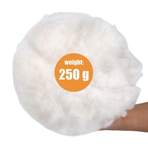 BUTUZE Polyester Fiber, Premium Fiber Fill, High Resilience Fill Fiber, Stuffing for Small Dolls Part Pillow Comforter DIY, 250g/8.8oz, Recyclable