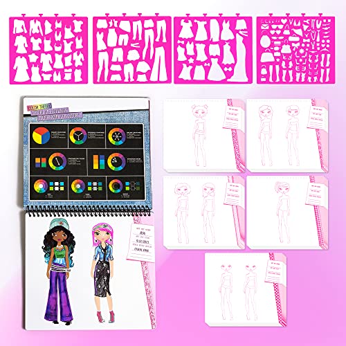 Fashion Angels I Love Fashion Sketch Portfolio - Fashion Design Sketch Book for Beginners, Sketch Pad with Stencils and Stickers For Kids 6 and Up