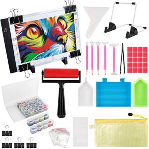 spmlee diamond painting a4 led light pad kit,diy dimmable light brightness board,led artcraft tracing light table,reusable a4 painting pads great for full drill & partial drill 5d diamond painting.