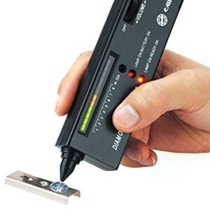 High Accuracy Diamond Tester Professional Diamond Tester Pen Jeweler Tool for Novice and Expert - Diamond Selector II 9V Battery Included(Black Diamond Testers)