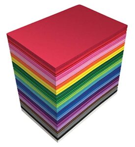 100 pack eva foam sheets, 5.5 x 8.5 inch, assorted colors (20 colors), 2mm thick, by better office products, for arts and crafts, 100 sheets